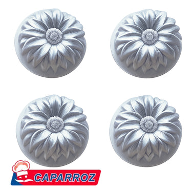 Mini Formas Decorativas de Alumínio – Formato Girassol (9 x 4 cm) | Caparroz – Kit com 4 unidades